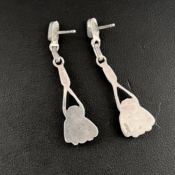 🔴SOLD🔴  Sterling silver turquoise dangle earrings - Picture 5 of 7